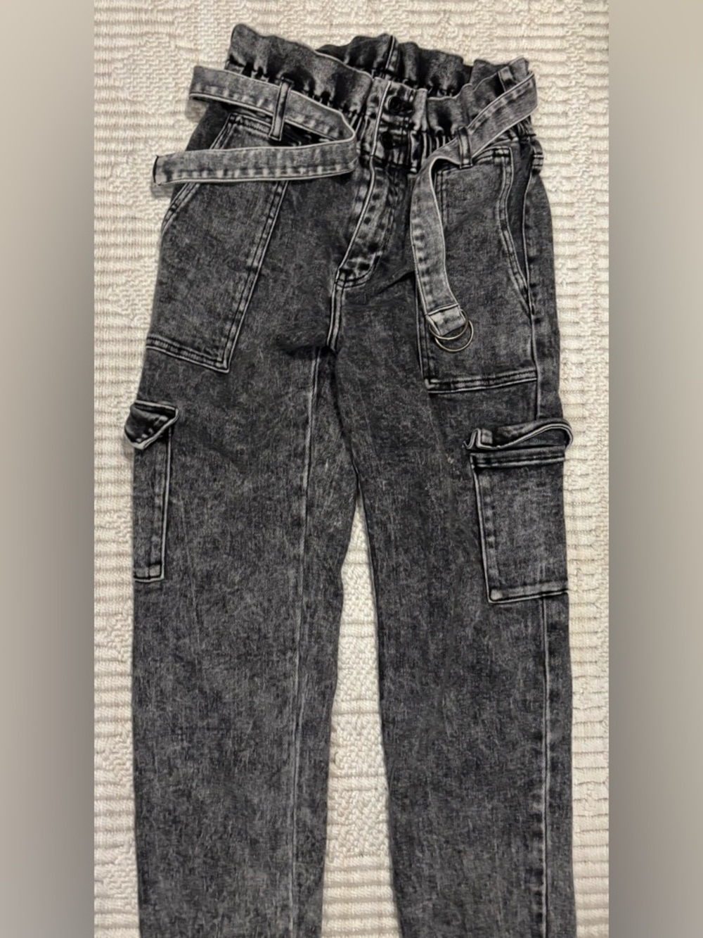 Kancan cargo black washed jeans